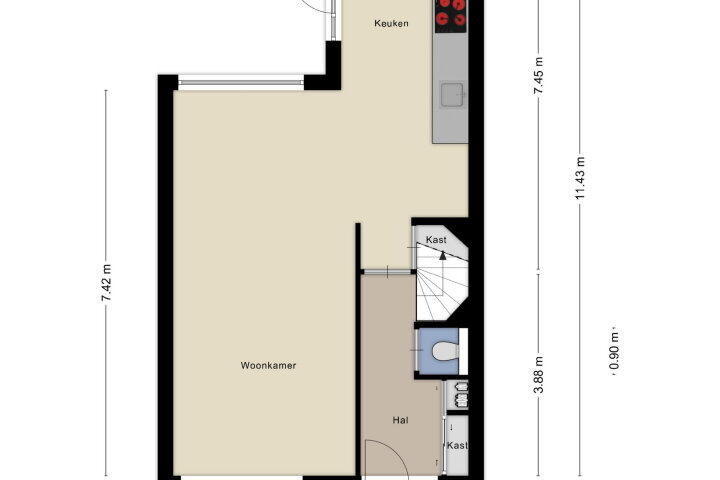 Plattegrond – Flamingostraat 21, Wijchen