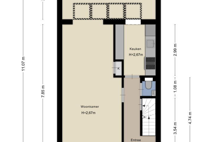 Plattegrond – Fleminghstraat 60, Nijmegen