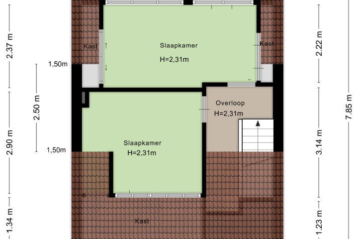 Plattegrond – Fleminghstraat 60, Nijmegen