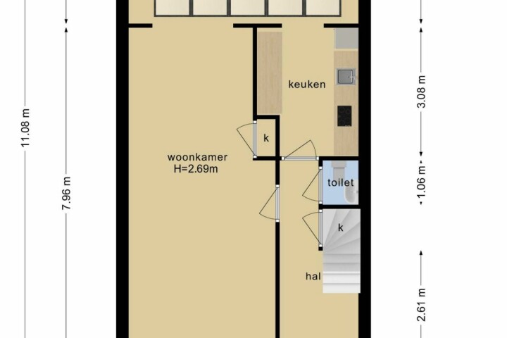 Plattegrond – Fleminghstraat 60, Nijmegen
