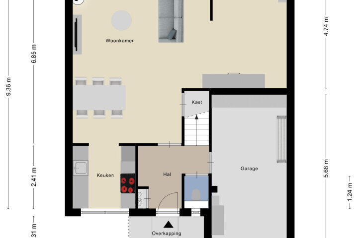 Plattegrond – Fleurberg 14, Roosendaal