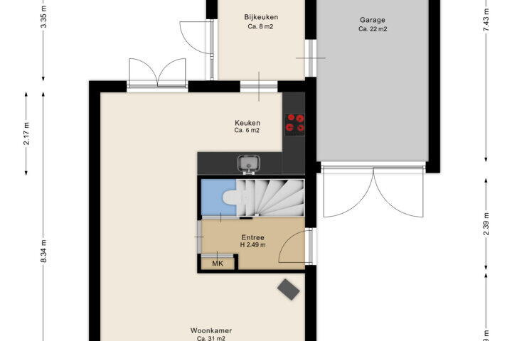 Plattegrond – Floralaan 1, Bovensmilde