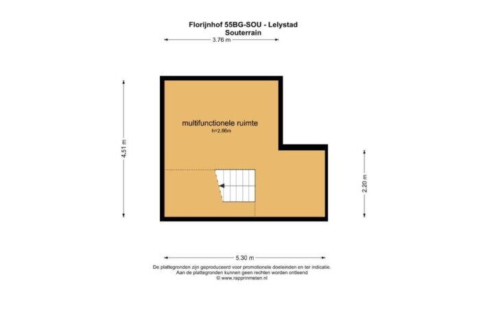 Plattegrond – Florijnhof 55, Lelystad