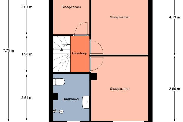 Plattegrond – Florijnstraat 53, Alkmaar