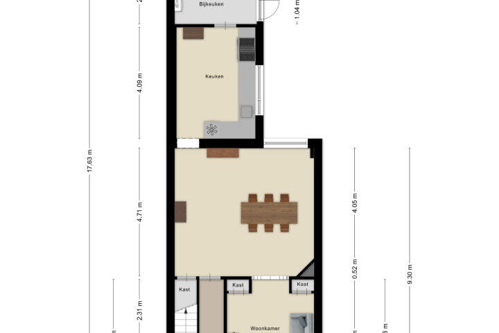 Plattegrond – Fortuinstraat 14, Roosendaal