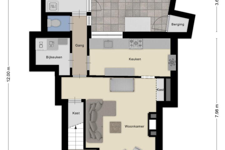 Plattegrond – Fortuinstraat 42, Roosendaal