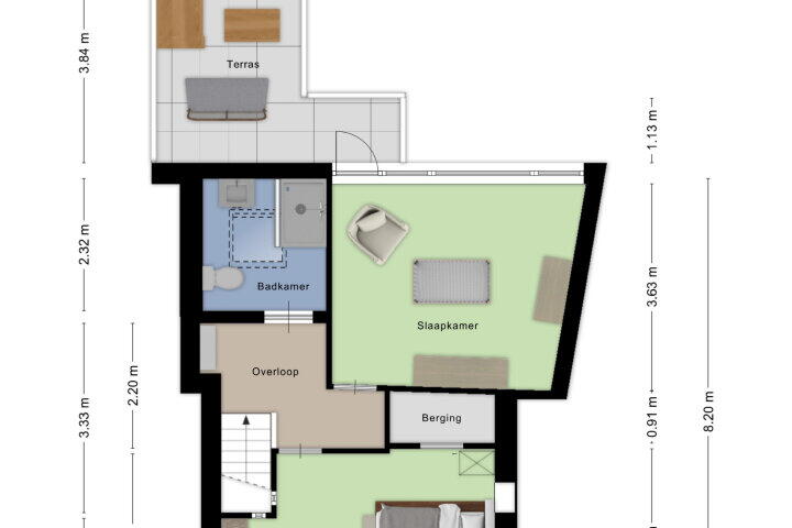 Plattegrond – Fortuinstraat 42, Roosendaal