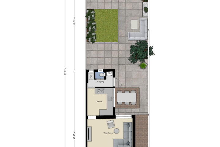 Plattegrond – Fortuinstraat 46, Roosendaal