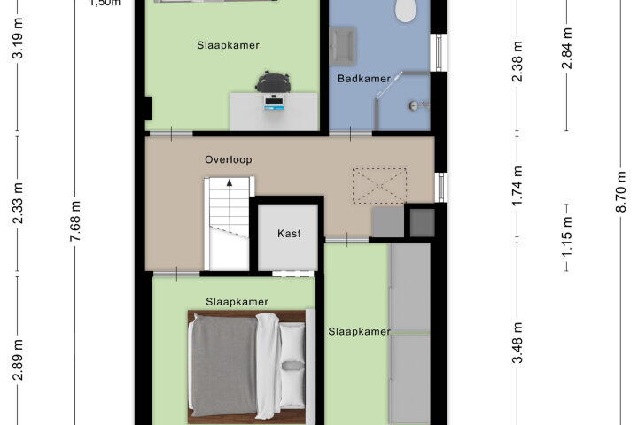 Plattegrond – Fortuinstraat 46, Roosendaal