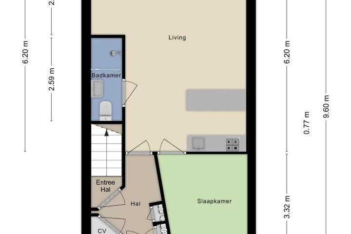 Plattegrond – Francois Valentijnstraat 119, Almere
