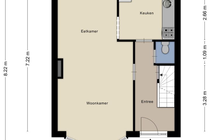 Plattegrond – Fransen van de Puttestraat 9, Nijmegen