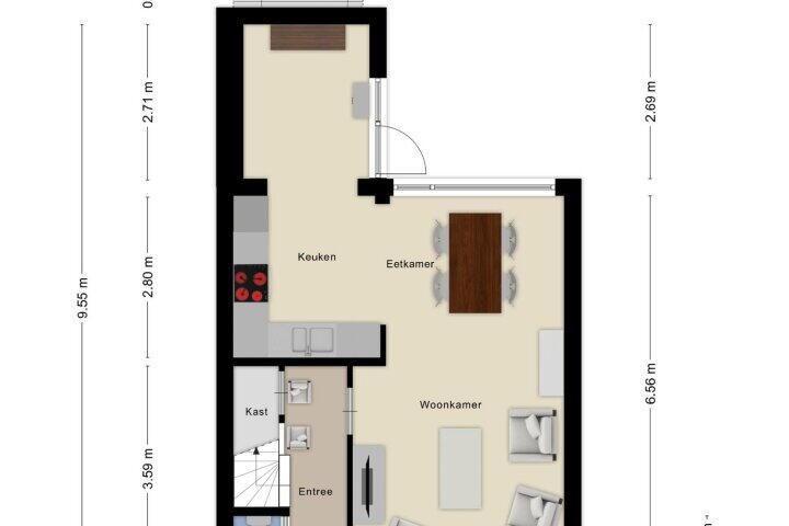 Plattegrond – Frans Halslaan 18, Roosendaal