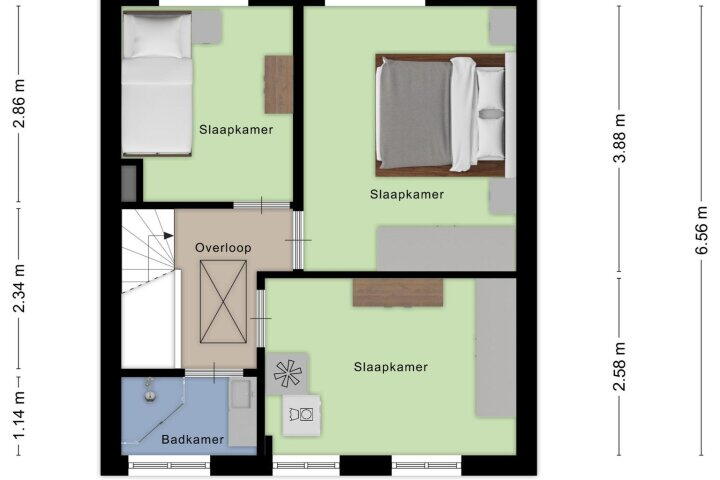 Plattegrond – Frans Halslaan 18, Roosendaal