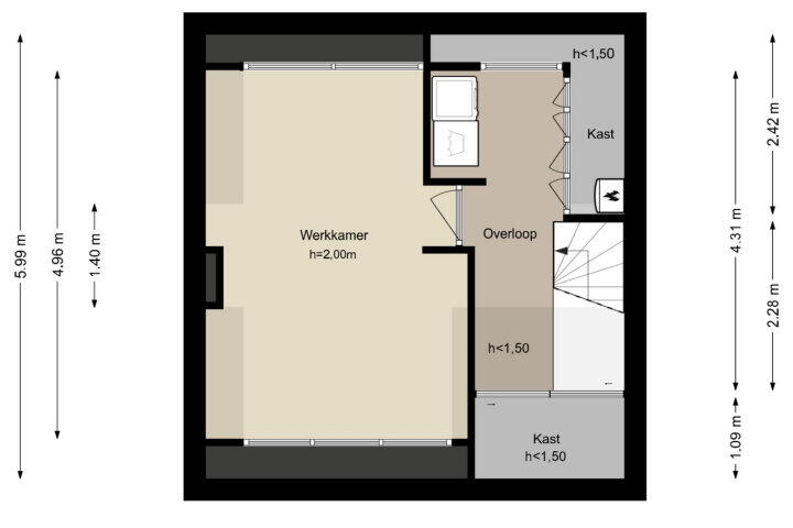 Plattegrond – Frans Halslaan 34, Amstelveen