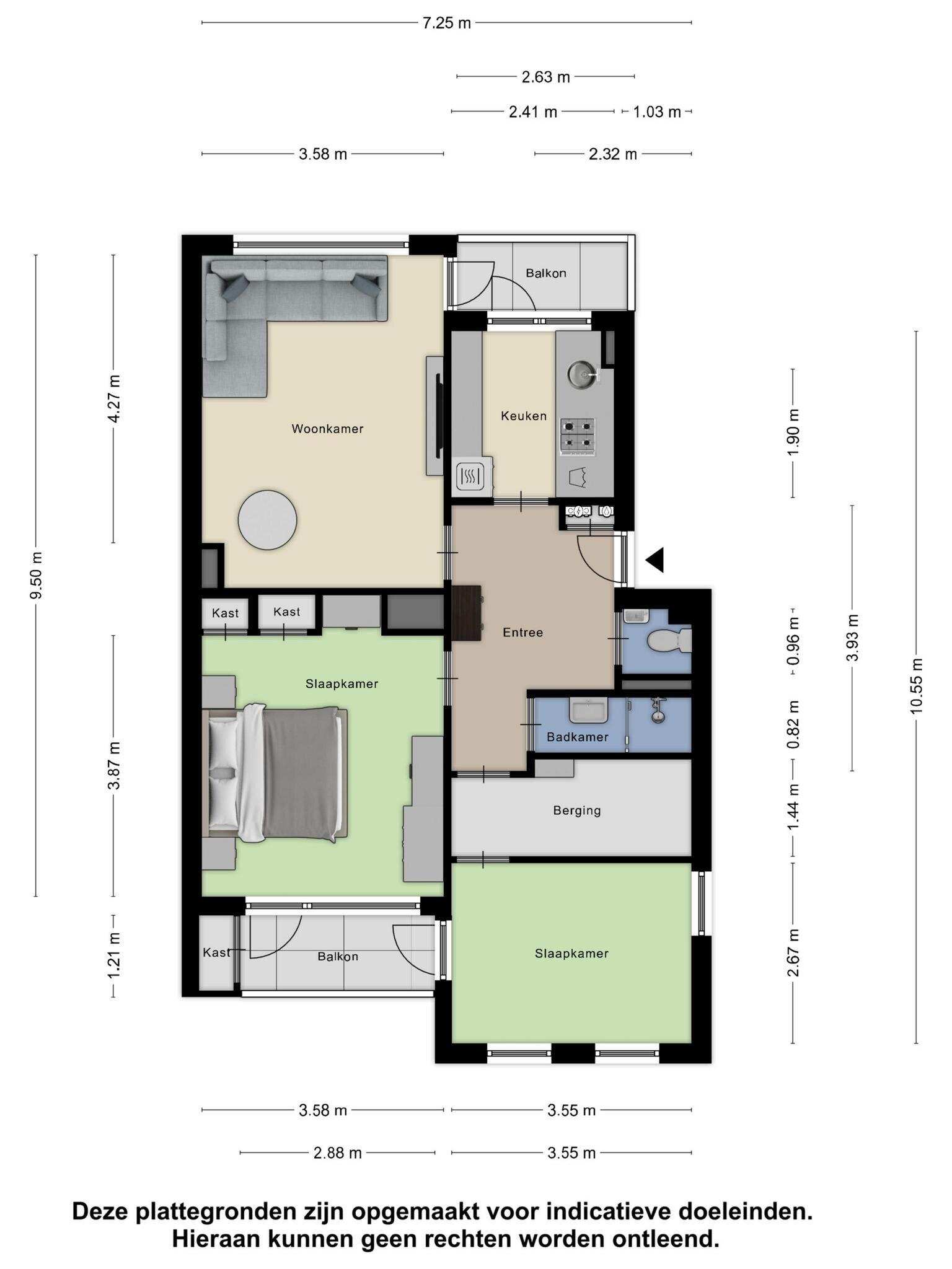 Plattegrond 1 - Frans Netscherstraat 43 I, Haarlem