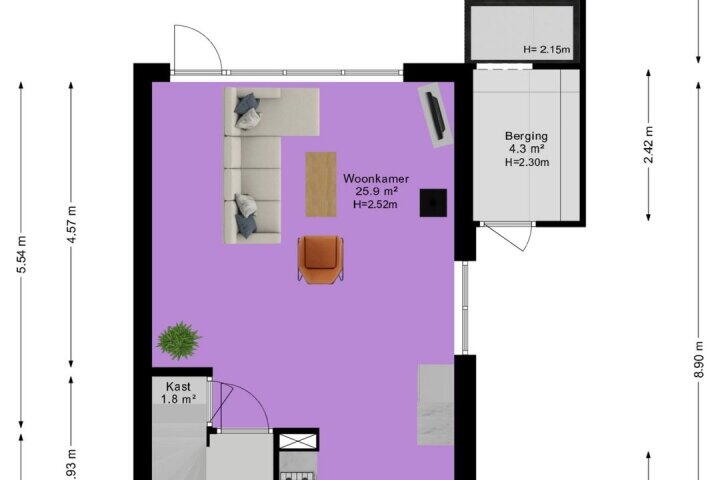 Plattegrond – Fultsemaheerd 12 F, Groningen