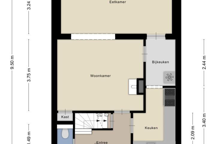 Plattegrond – Fuutstraat 17, Nijmegen