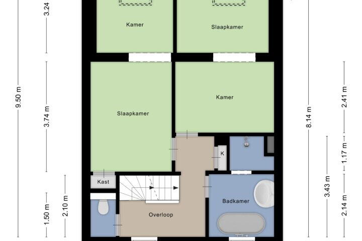 Plattegrond – Fuutstraat 17, Nijmegen