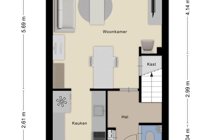 Plattegrond – Gamanderberg 13, Roosendaal