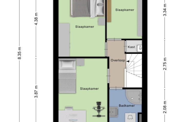 Plattegrond – Gamanderberg 13, Roosendaal
