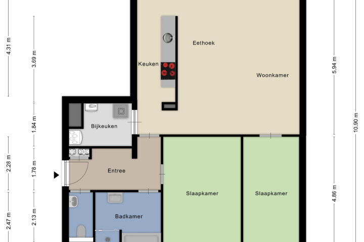 Plattegrond – Gasthuisstraat 9 H, Meerssen