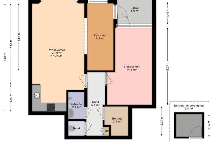 Plattegrond – Gedempte Burgwal 18 A, Den Haag