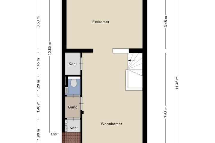 Plattegrond – Geitenkamp 13 A, Arnhem
