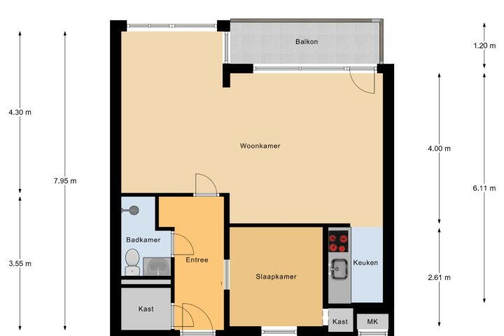 Plattegrond – Geleenstraat 88, Heerlen