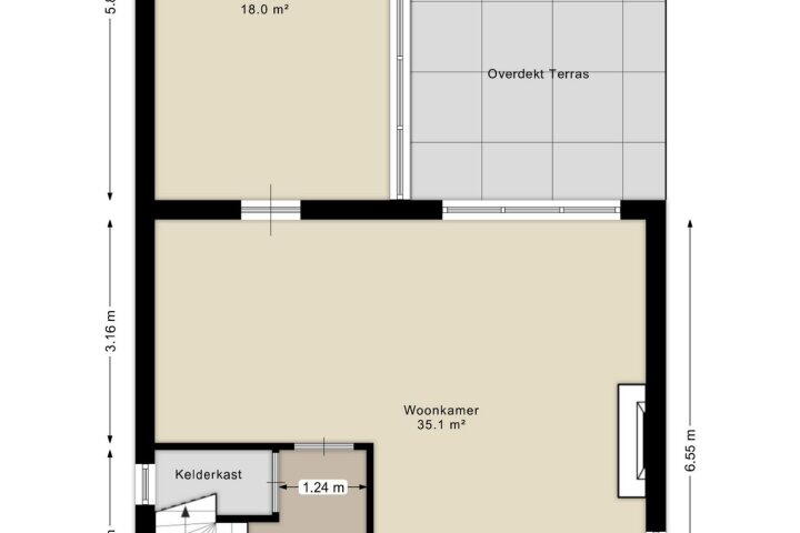 Plattegrond – Gerard Doustraat 3, Rucphen