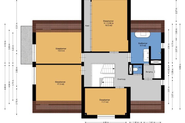 Plattegrond – Gerard Doustraat 1, Ommen