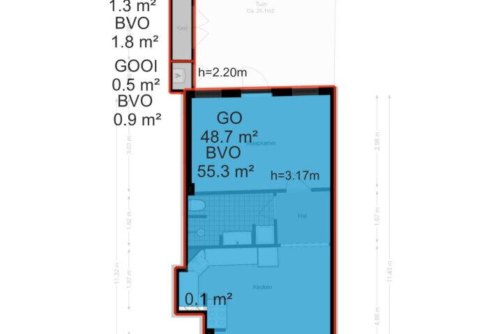 Plattegrond – Gerard Doustraat 194 H, Amsterdam