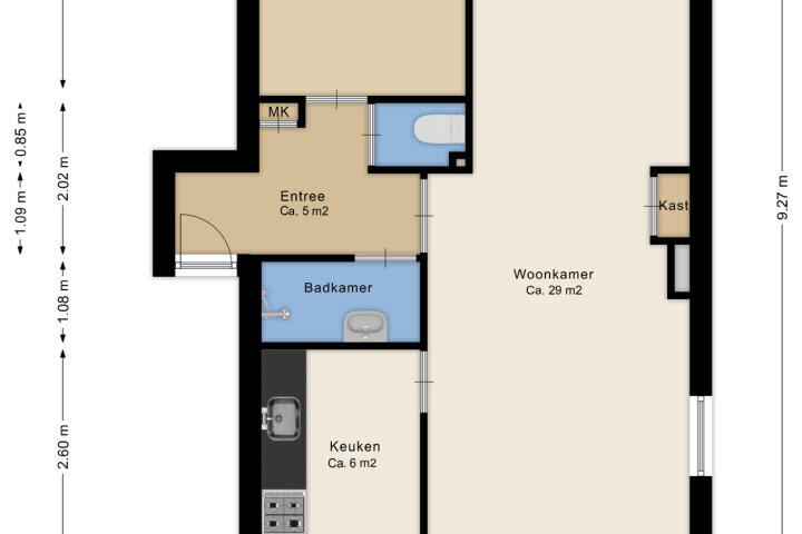 Plattegrond – Gerard Doustraat 3, Assen