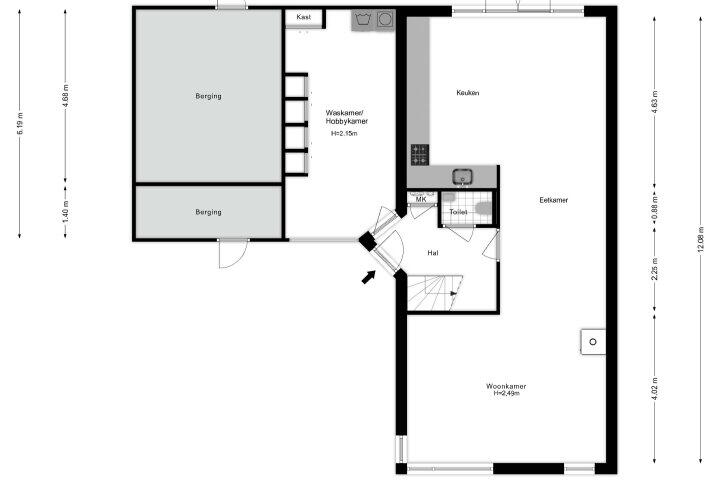 Plattegrond – Gérard Philipestraat 16, Almere