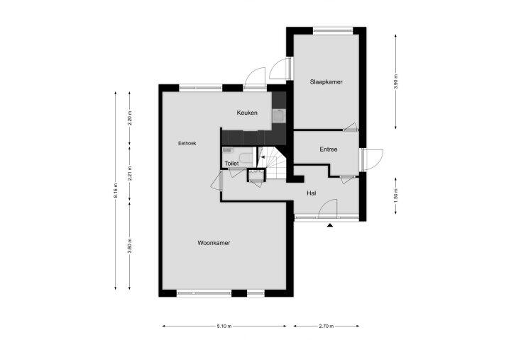 Plattegrond – Gerben Oppewalstrjitte 25, Sneek