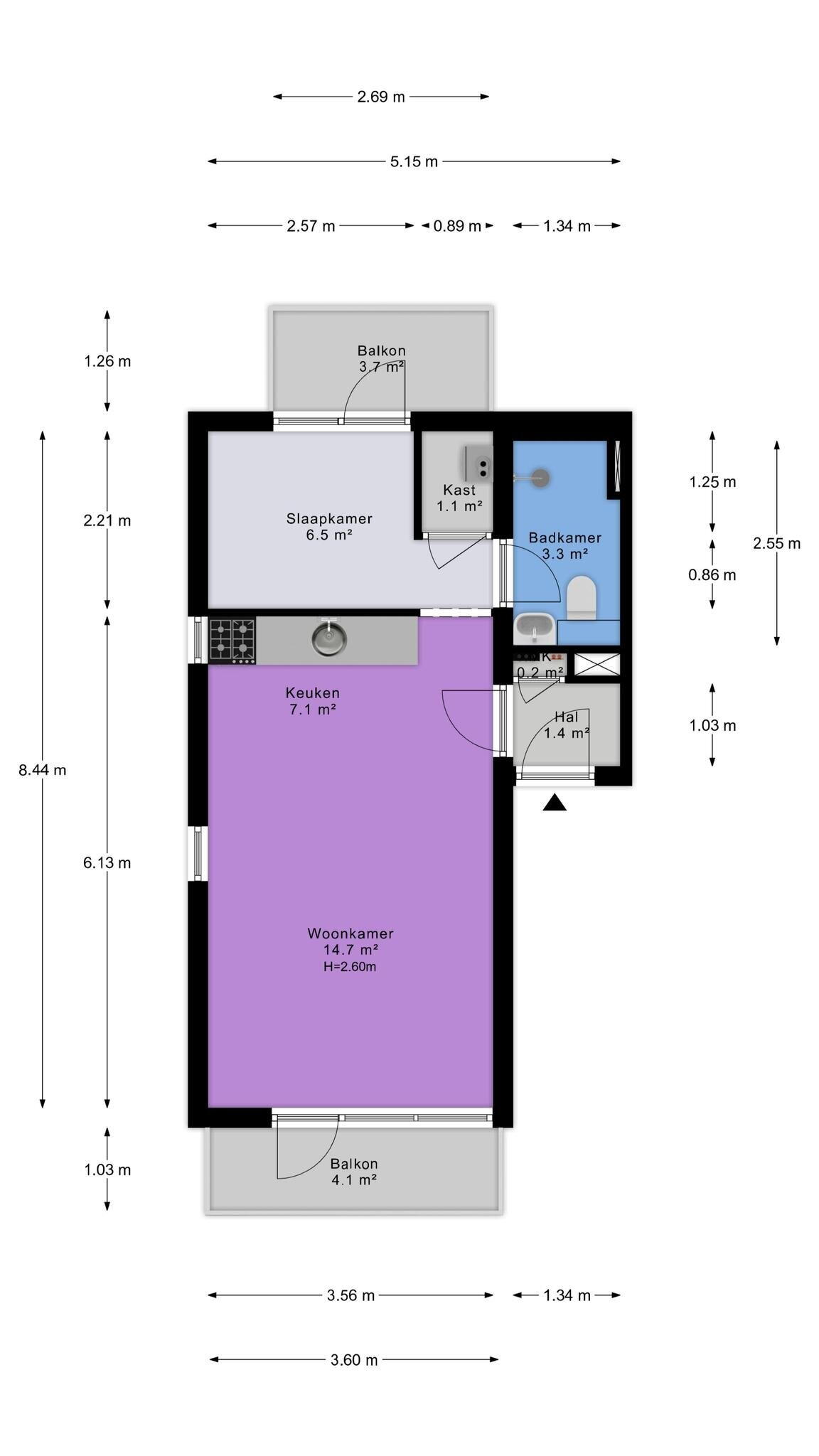 Plattegrond 1 - Geulstraat 23, Groningen