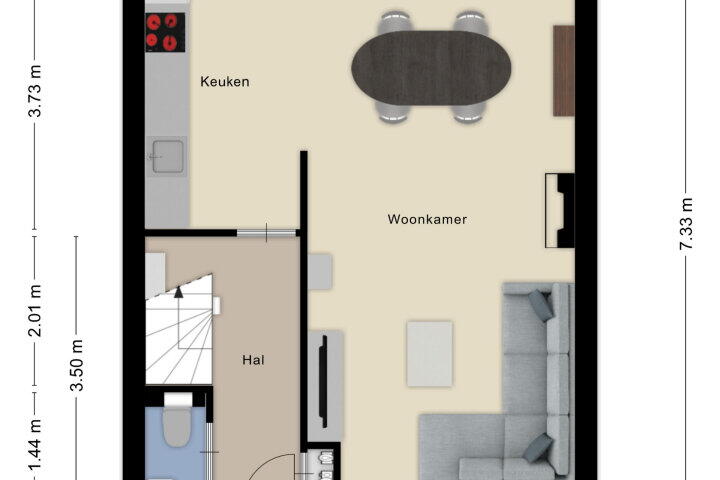Plattegrond – Gezellelaan 100, Roosendaal