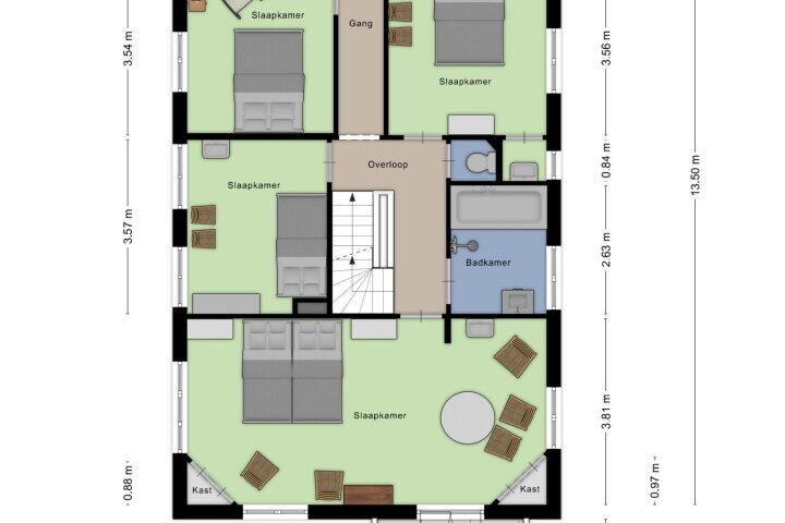 Plattegrond – Gezellelaan 16, Roosendaal