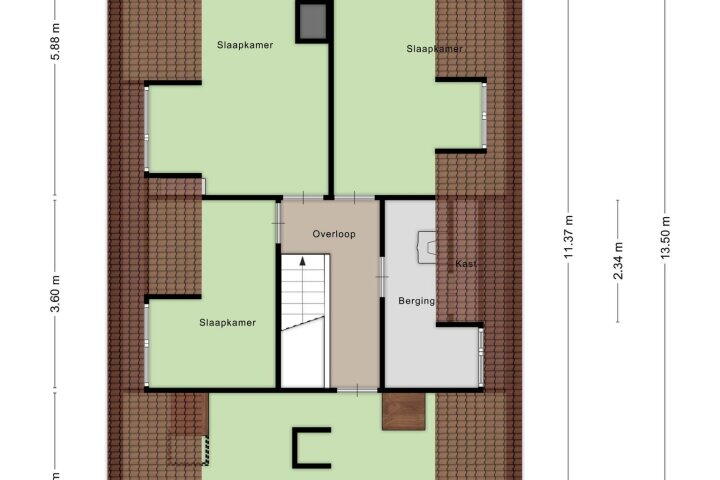 Plattegrond – Gezellelaan 16, Roosendaal