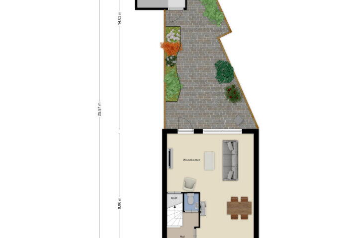 Plattegrond – Gezellelaan 23, Roosendaal