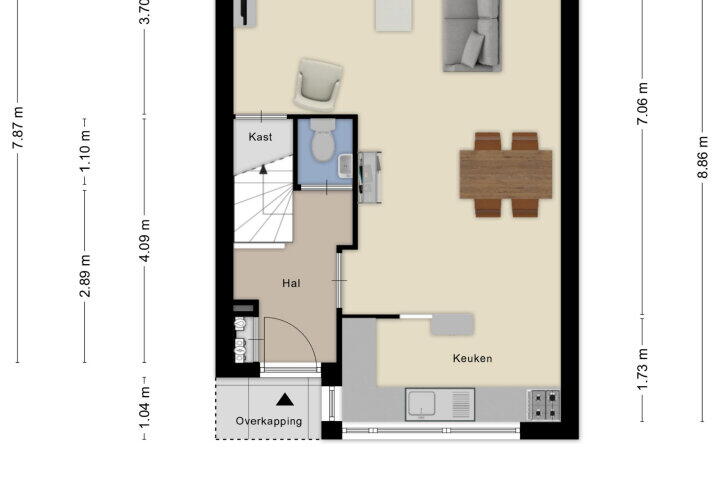Plattegrond – Gezellelaan 23, Roosendaal