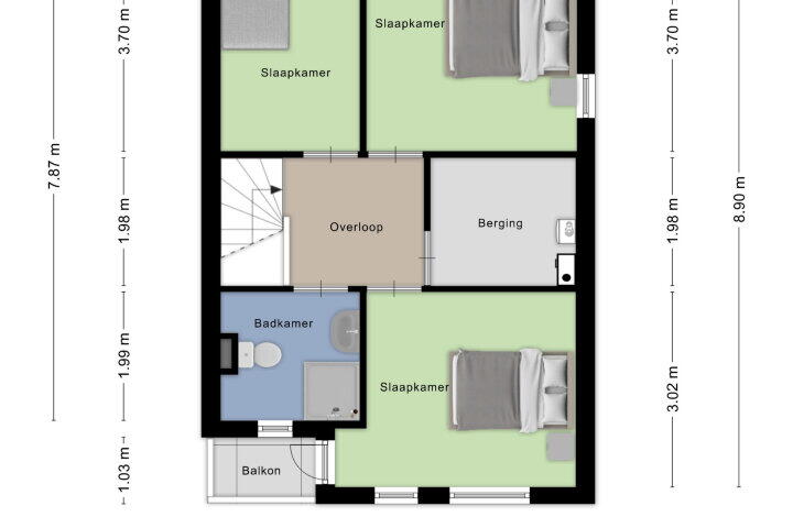 Plattegrond – Gezellelaan 23, Roosendaal