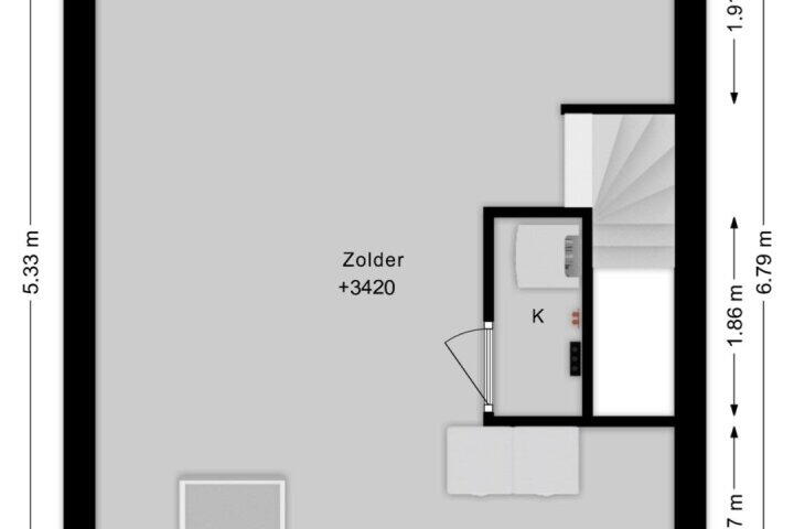 Plattegrond – Gieser Wildeman 37, Hardinxveld-Giessendam