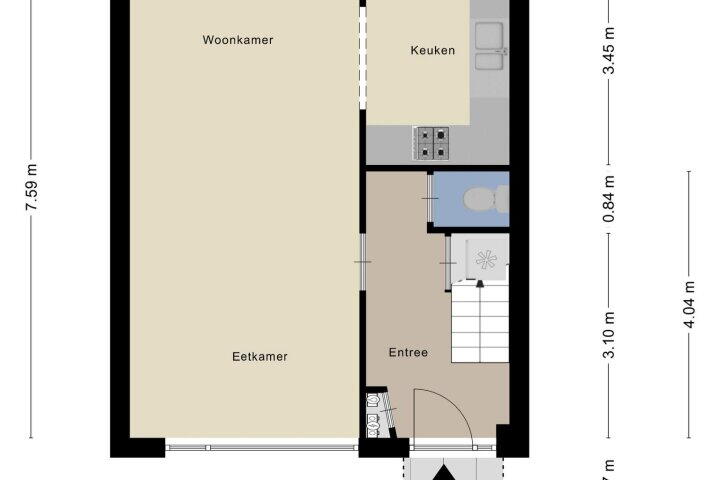 Plattegrond – Gilbert van Zinnikstraat 80, Breda