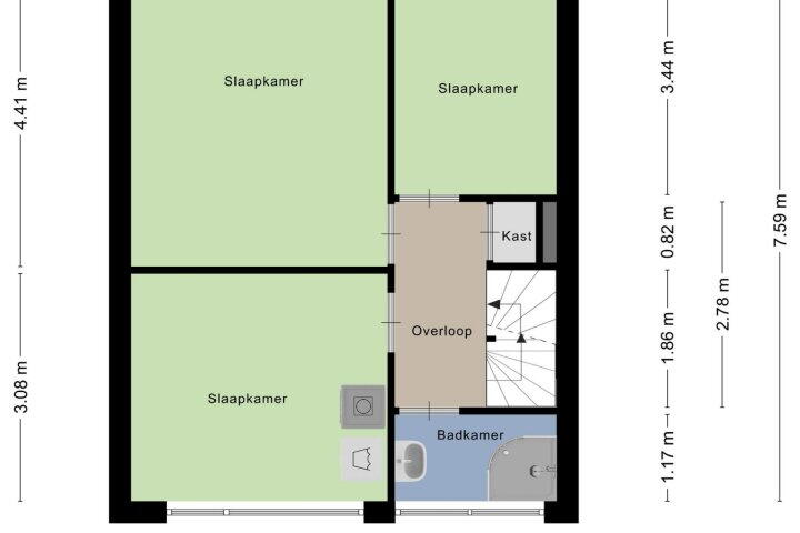 Plattegrond – Gilbert van Zinnikstraat 80, Breda