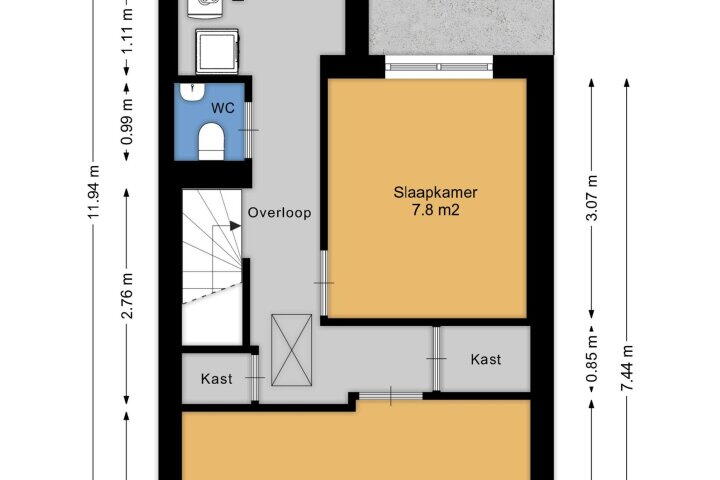 Plattegrond – G.J. van Heekstraat 342, Enschede