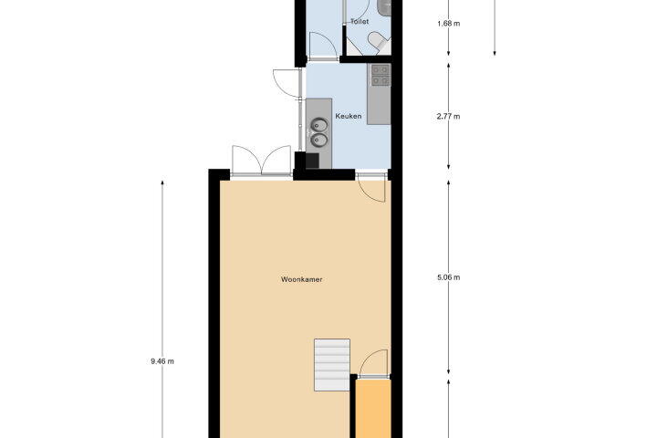 Plattegrond – Glacisstraat 116, Vlissingen