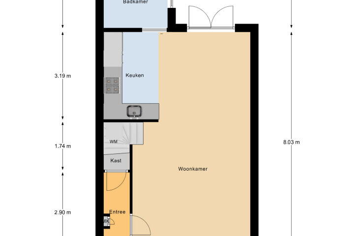 Plattegrond – Glacisstraat 48, Vlissingen