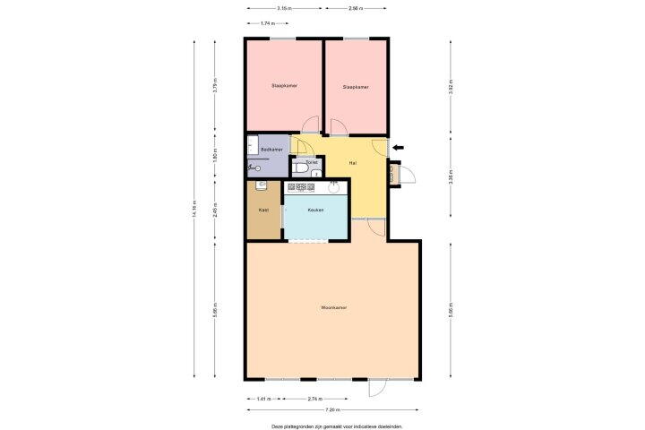 Plattegrond – Golflaan 14 1, Heerenveen