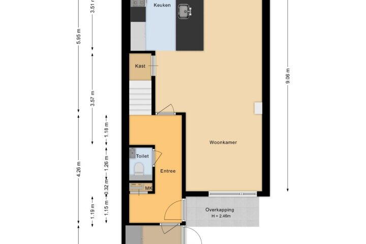 Plattegrond – Gondel 23 55, Lelystad