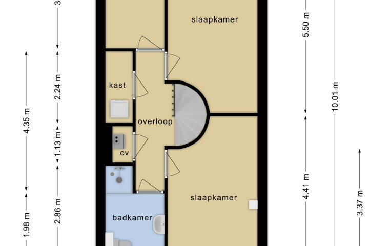 Plattegrond – Goudriaanstraat 13, Zwaanshoek